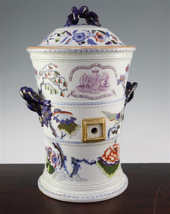 A large Davenport stone china water filter, c.1830, 44cm.